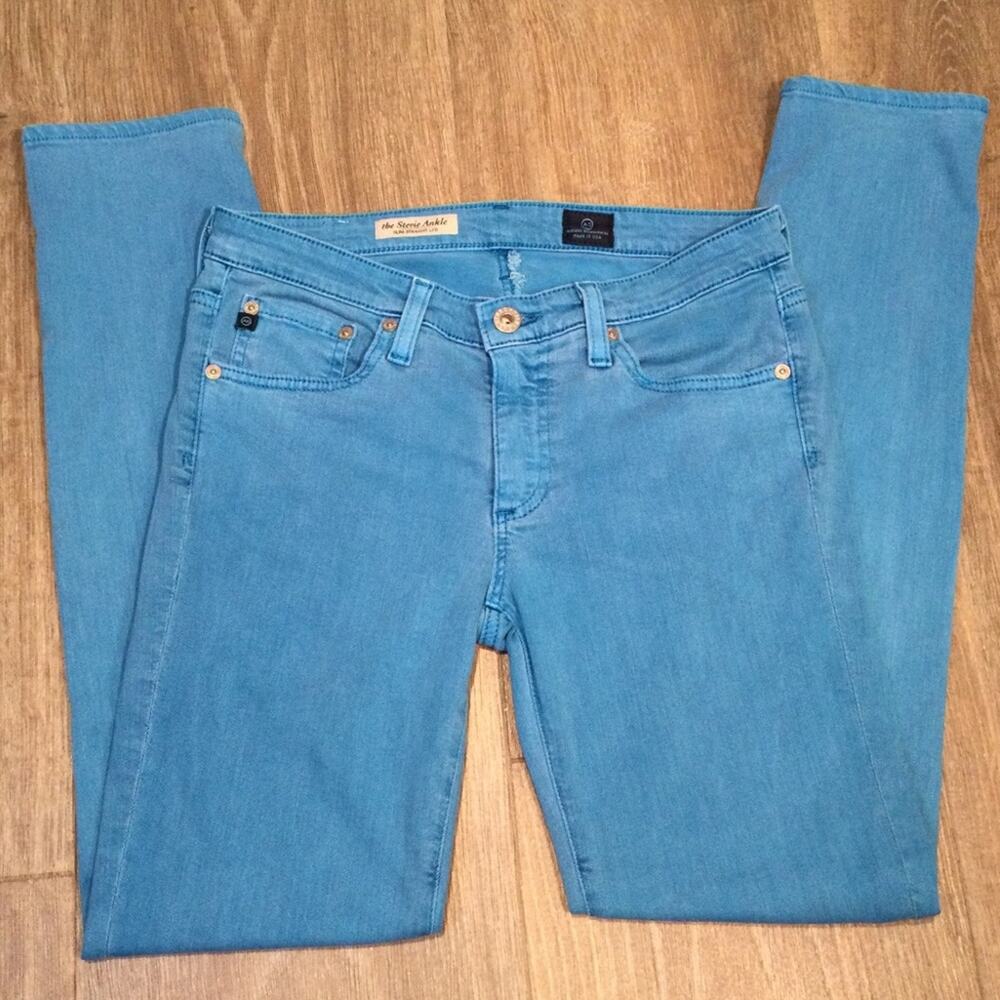 AG Adriano Goldschmied The Stevie Ankle Jean Slim Straight Blue Denim Size 26